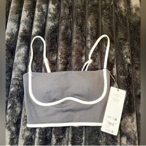 Alo Yoga Airbrush Streamlined Bra Tank – Black/White (XXS)